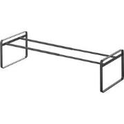 Uitbreidbaar zwart schoenenrek 1 niveau - L41 cm