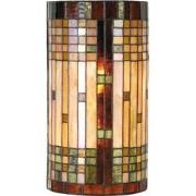 LumiLamp Wandlamp Tiffany  20x11x36 cm  Beige Bruin Glas Halfrond Muur...