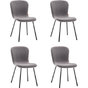 Eetkamerstoelen Set van 4 - Luca - Teddy - Grijs