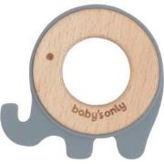 Baby's Only Houten baby bijtring - Bijtspeeltje olifant - Grijs