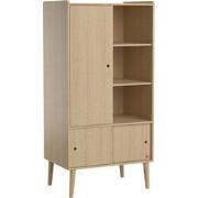 Kast met 3 deuren, 3 planken en kledingrek in eikenhouten decor - Retr...