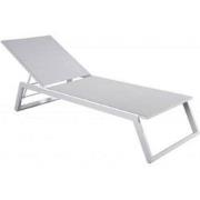 Mizu stackable lounger alu white/grey textilene