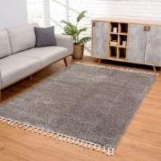 Tapijtenloods Vloerkleed Hoogpolig Shaggy Pulpy Effen Grijs- 240x340 C...