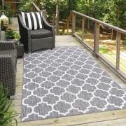 Tapijtenloods Sun In- & Outdoor Vloerkleed Laagpolig Grijs- 280x380 CM