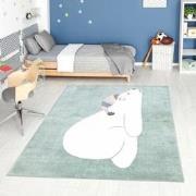 Tapijtenloods Vloerkleed Beer Laagpolig Anime Kids Groen Creme- 140x20...