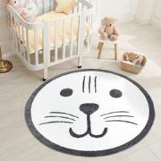 Tapijtenloods Vloerkleed Poes Rond Laagpolig Anime Kids Creme- 120 CM ...