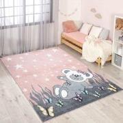 Tapijtenloods Vloerkleed Teddy Laagpolig Anime Kids Roze- 160x230 CM