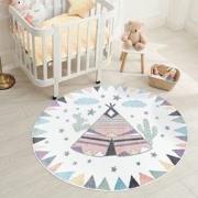 Tapijtenloods Vloerkleed Rond Laagpolig Anime Kids Creme Multi- 120 CM...