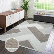 Tapijtenloods Vloerkleed Lindo Modern Woonkamer Beige Laagpolig- 160x2...