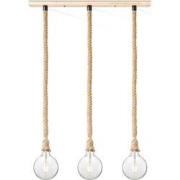 Home sweet home touw hanglamp Leonardo 3L Globe - helder