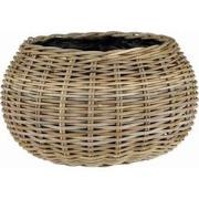 Mica Decorations Plantenbak Marcia - 55x55x35 cm - Rotan - Grijs