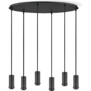 Metaal kroonluchter - Industrie hanglamp - Zwart - Met 6 pcs lampvoete...