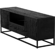 Giga Meubel Tv-meubel Zwart Mangohout - 130x40x55cm - Pure Black