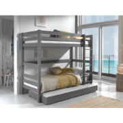 LUCEVI - Pino Stapelbed H180CM + Rolbed - Grijs - 90x200 cm