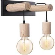 Home sweet home wandlamp Billy 2 lichts - hout / metaal