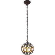 LumiLamp Hanglamp Tiffany  Ø 20x116 cm Geel Metaal Glas Rond Hanglamp ...