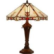 LumiLamp Tiffany Tafellamp  75 cm Beige Glas Tiffany Bureaulamp