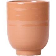 Kolibri Home | Glazed bloempot - Cognac keramieken sierpot met glans -...