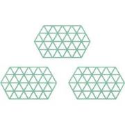 Krumble Siliconen pannenonderzetter Hexagon lang - Groen - Set van 3