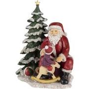 Clayre & Eef Beeld Kerstman 16x13x22 cm Rood Groen Polyresin Kerstdeco...