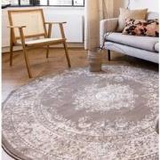 Rond Vintage Vloerkleed Keshan Taupe/Bruin Bruin,Taupe - Polypropyleen