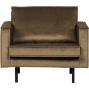 BePureHome Rodeo Fauteuil - Velvet - Taupe - 85x105x86