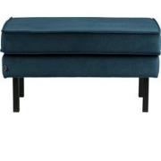 BePureHome Rodeo Hocker - Velvet - Blauw - 45x84x54