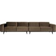 BePureHome Statement 4-Zitsbank XL - Fluweel - Taupe - 77x372x93