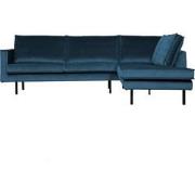 BePureHome Rodeo Hoekbank Rechts - Velvet - Blauw - 85x266x86/213