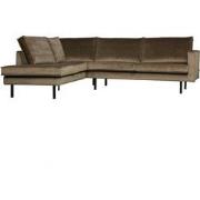 BePureHome Rodeo Hoekbank Links - Velvet - Taupe - 85x266x213