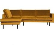 BePureHome Rodeo Hoekbank Links - Velvet - Oker - 85x266x86/213