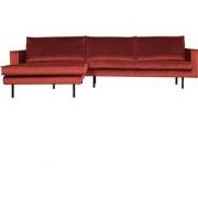 BePureHome Rodeo Chaise Longue Links - Velvet - Chestnut - 85x300x155