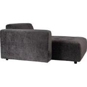 PTMD Quinta Sofa Chaise Longue Left Soft Velvet Anthrac