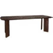 PTMD Liber Brown Mango Wood Dining Table 280cm Gold Leg