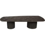 PTMD Fieron Black Wooden Coffee Table Double Round Base