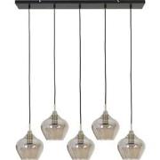 Light&living Hanglamp 5L 104x20x120 cm RAKEL antiek brons+smoke