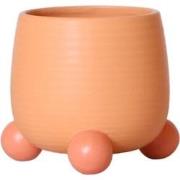 Kolibri Home | Rolling peach bloempot - Peach kleurige keramieken sier...