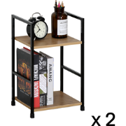 Set van 2 nachtkastjes met 2 niveaus - H48 cm