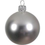 1 Glazen kerstbal mat 15 cm zilver