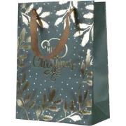 Giftbag papier l12b30h42 cm groen/goud