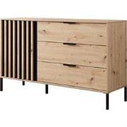 Meubella Dressoir Tasha - Eiken - Antraciet - 138 cm