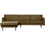 BePureHome Chaise Longue Links Rodeo - Velvet - Brass - 85x300x155