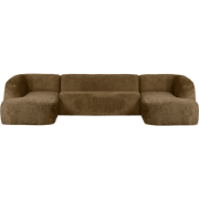 BePureHome Sloping U-Vorm Bank - Velvet - Brass - 77x339x225