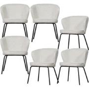 BePureHome Admit Eetkamerstoelen - Bouclé - Naturel - Set van 6