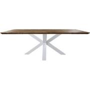 HSM Collection-Rechthoekige Eettafel Fishbone-200x100x76-Naturel/Wit-E...