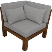 HSM Collection-Tuin Loungehoek Aruba + Kussen-84x84x64-Naturel/Wit-Tea...