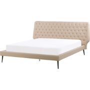 Beliani ESSONNE - Tweepersoonsbed-Beige-Kunstleer