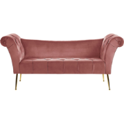 Beliani NANTILLY - Chaise longue-Roze-Fluweel