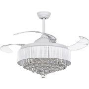 Beliani PEEL - Plafondlamp met ventilator-Wit-IJzer, Synthetisch mater...