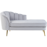 Beliani ALLIER - Chaise longue-Grijs-Fluweel